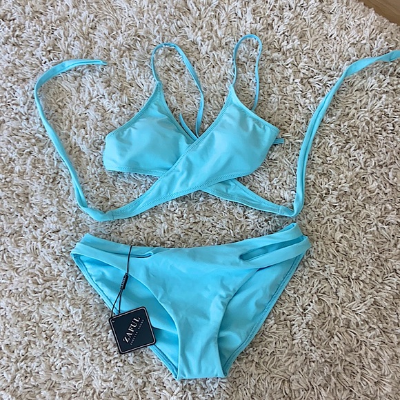 Zaful Other - Crossed blue bikini